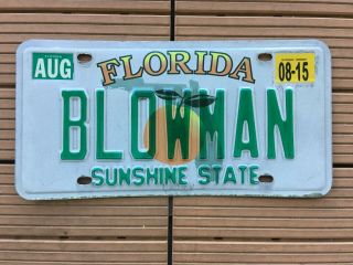 2006 Florida Vanity License Plate Blowman.