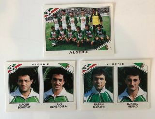 3 X Algeria Panini Mexico 86 Stickers With Backs World Cup Wm Football