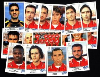Panini Champions League 1999 - 2000 (olympiakos Piraeus Fc) X 17 Stickers
