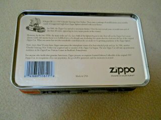 Vintage 1998 ZIPPO Limited Edition Collectible Tin / EMPTY 2