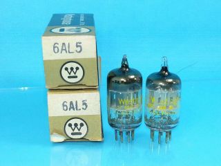 Westinghouse 6al5 Vacuum Tube Nos Perfect Match Pair Absolute Box