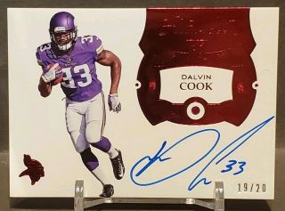 Dalvin Cook 2017 Flawless Red Ruby Gem Autograph Rc 19/20 Vikings Rookie Auto