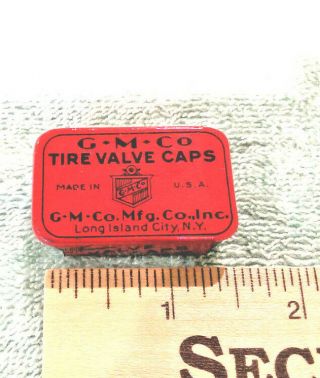 Vintage Metal Tin G M Co Tire Valve Caps,  G M Co.  Mfg.  Co. ,  Inc Long Island N.  Y.