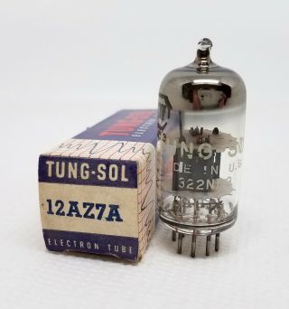 Tung - Sol 12az7a Nos/nib 1 - Tube Top " O " Gtr Gray Ladder Plate Usa