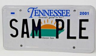 2001 Tennessee Sample License Plate Sam Ple Volunteer State Sounds Good To Me