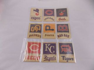 Vintage Set Of 16 Major League Baseball Fleer Cloth Stickers - Circa Early 70 