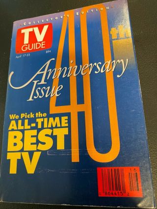 Vintage 1993 April 17 - 23 Tv Guide - 40th Anniversary Issue Collectors Edition