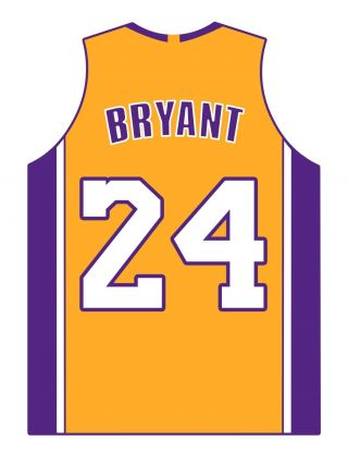 Kobe Bryant Retired Number Sticker | Los Angeles Lakers 24 (3x4 Inch Die - Cut)