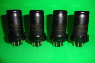 Nos Matched Quad (4) Philco 12sc7 Metal Audio Tubes Tests Nos Guaranteed