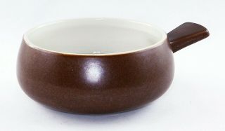 Vtg Hall China Pottery Mocha Brown Chili/soup W/handle Bowl 643 Cond