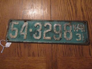 1931 Kansas License Plate Car Tag Morris County 54 - 3298