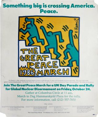 Keith Haring - Poster: The Great Peace March 1986 - Very Good - Pacifism - Nuclear Arms