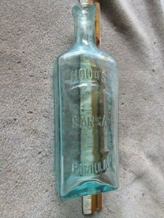Vintage C I HOOD & CO Sarsaparilla Apothecary Bottle Lowell Mass 2