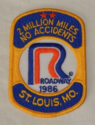 Vintage Roadway Trucking Co 2 Million Miles No Accident Truck Driver Patch