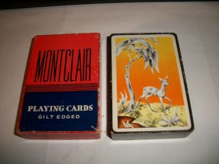 Vintage Arrco Playing Card Deck W Deer Design And Montclair Box