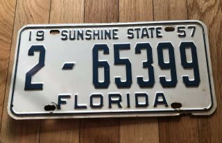 Florida 1957 License Plate / Sunshine State