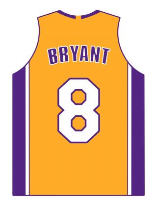 Kobe Bryant Retired Number Sticker | Los Angeles Lakers 8 (3x4 Inch Die - Cut)