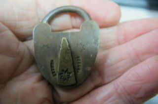 Vintage Secura ?? Brass Heart Shape Padlock No Key