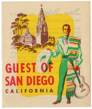 Vintage Travel Decal San Diego California Luggage Label Souvenir Water Window