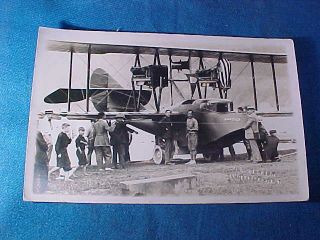 Early 20thc Glenn Curtiss,  Flying Boat Bi Plane America Real Photo Postcard