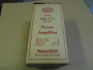 Vintage Old Stock Airline Radio Tube Power Amplifier