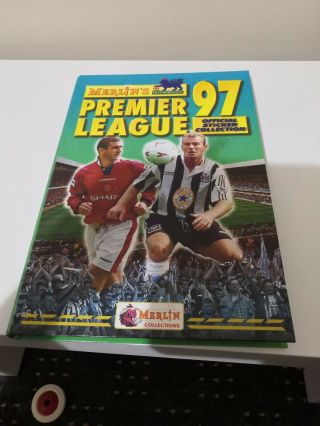 Merlin Premier League 97 Sticker Book 100 Complete With Hardcase/binder