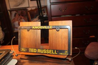 Vintage Plastic License Plate Frame Ted Russell Ford Isuzu Knoxville