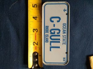Vintage Bicycle License Plate 83 Ocean State Rhode Island C - Gull Seagull