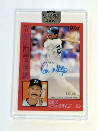 2019 Topps Clearly Authentic Don Mattingly 1984 Red Auto /50 Yankees