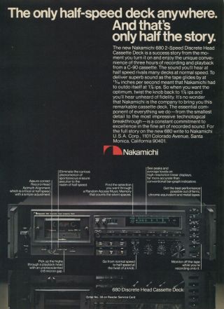 Nakamichi 680 Cassette Deck Ad