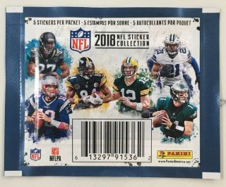 Nfl Football Stickers 2018 Panini - - 20 Packs (100 Stickers Total)