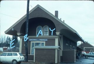 Boston & Maine B&m Train Station Charlestown Nh 1979 Kodachrome