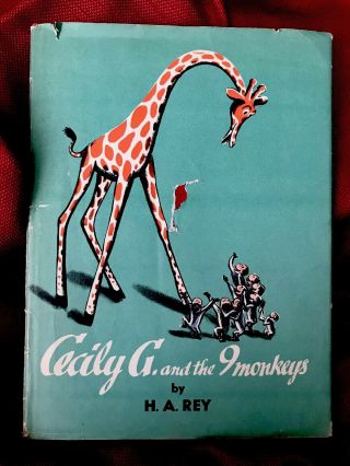 Cecily G And The 9 Monkeys H.  A.  Rey Curious George 1st Edition Hc Dj Autograph