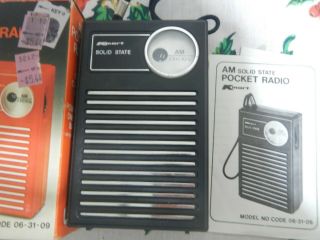 Vtg AM Solid State Transistor Pocket Radio Kmart Black 06 - 31 - 09 2