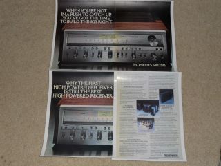 Pioneer Sx - 1250 Receiver Ad,  4 Pgs,  Specs,  Article