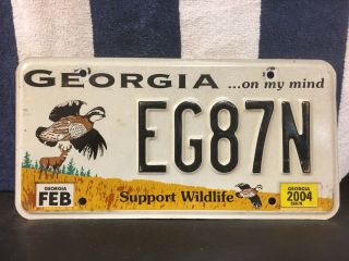 2004 Georgia License Plate (support Wildlife)