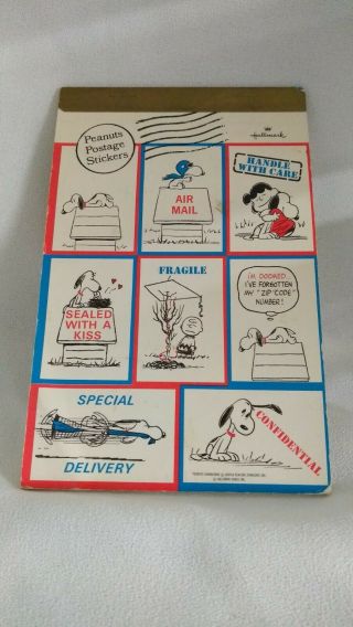 Vintage Snoopy Peanuts Stickers Postage Stamps Stickers Book Hallmark