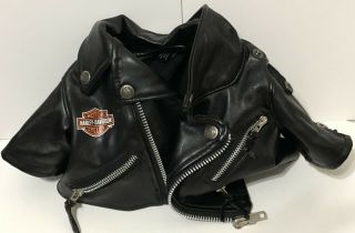 Harley Davidson Faux Leather Jacket For Teddy Bear Doll Or Plush Stuffed Animal