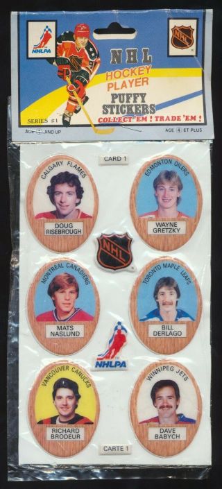 1983 - 84 Funmate Puffy Sticker Panel 1 Wayne Gretzky Vintage Hockey Nhl