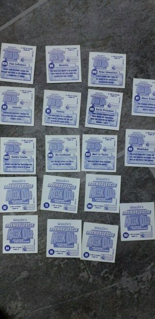 Merlin Premier League Kick Off Stickers 1997 x18 No Duplicates 2