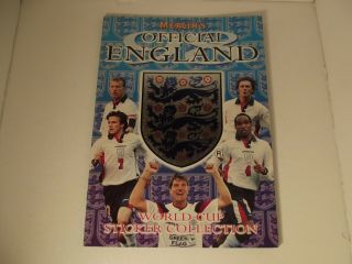 Merlin’s England World Cup 1998 Sticker Album With 40 Stickers Vgc