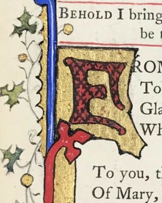 1855 Bible Hymns Leaf - Art & Crafts Movement - Gold Illuminated Manuscript 22 2