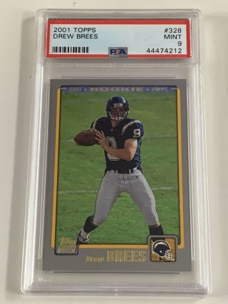 2001 Topps 328 Drew Brees Psa 9 Rookie Rc Chargers Saints