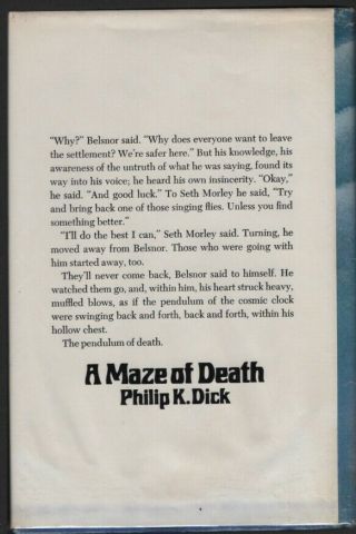 A Maze of Death.  Philip K.  Dick.  1970.  First edition.  Ex - library 2