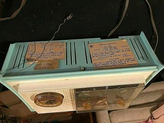 1950 ' s WESTINGHOUSE TABLE TOP AQUA & WHITE ELECTRIC RADIO - PROJECT 3