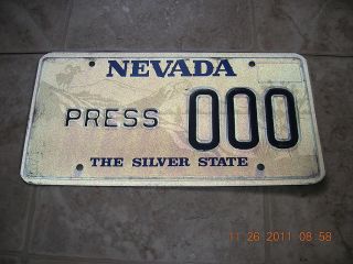 Nevada Nv Sample License Plate Tag Press Newspaper Vehicle Type 1