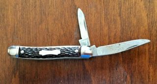 Vintage Colonial Prov Usa Pocket Knife,  3 " Closed,  Faux Bone Handle,  2 Blades