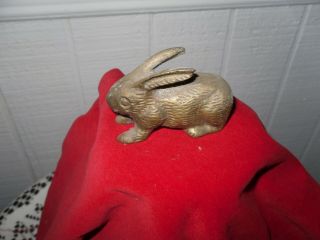 Vintage Solid Brass Small Bunny Great For Doll House Decor