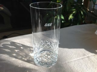 Vintage Sas Scandinavian Airlines Etched Crystal Glass First Class Cordial