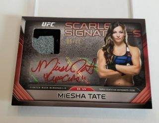 Miesha Tate - - 2016 Ufc Scarlet Signatures - - (red) Ink 2color Relic Auto 5/10